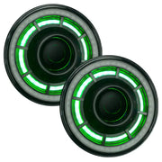 Green RGB+W LED Halo Rings for Jeep Wrangler JK ColorSHIFT Controller