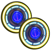 Pair of blue LED bulbs for car lights in Oracle Oculus ColorSHIFT Bi-LED Projector Headlights.
