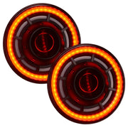 Pair of red LED halo rings for Oracle Oculus 7in ColorSHIFT Bi-LED Projector Headlights