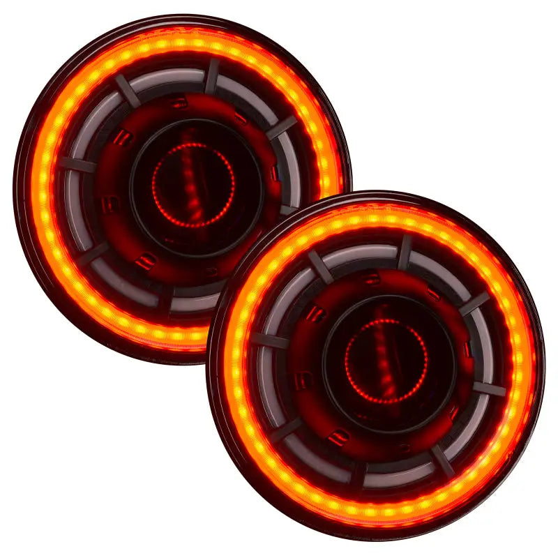 Pair of red LED halo rings for Oracle Oculus 7in ColorSHIFT Bi-LED Projector Headlights