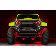 Yellow Jeep with Red LED and ColorSHIFT Halo Ring for Jeep Wrangler JK