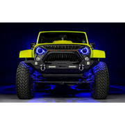 Oracle Oculus 7in ColorSHIFT Bi-LED Projector Headlights for Jeep Wrangler JK - Yellow Jeep with RGB+W Halo Ring and ColorSHIFT Controller