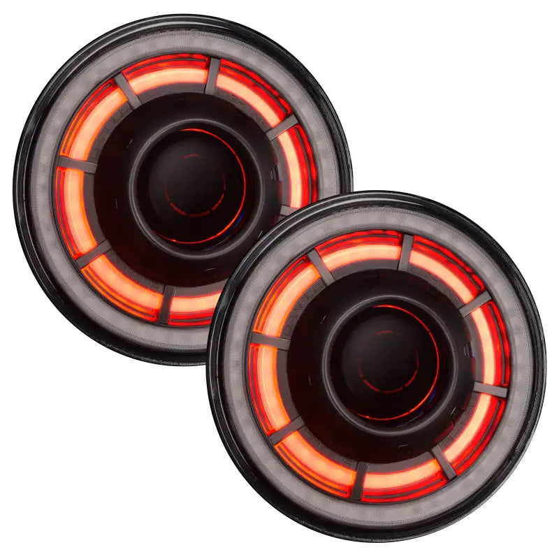 Pair of 2 red LEDs for car speakers displayed in Oracle Oculus ColorSHIFT Bi-LED Projector Headlights.
