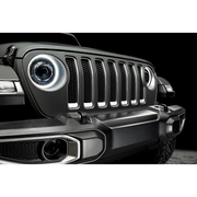 Close-up of Jeep with Oracle Oculus Bi-LED Projector Headlights - Graphite Metallic