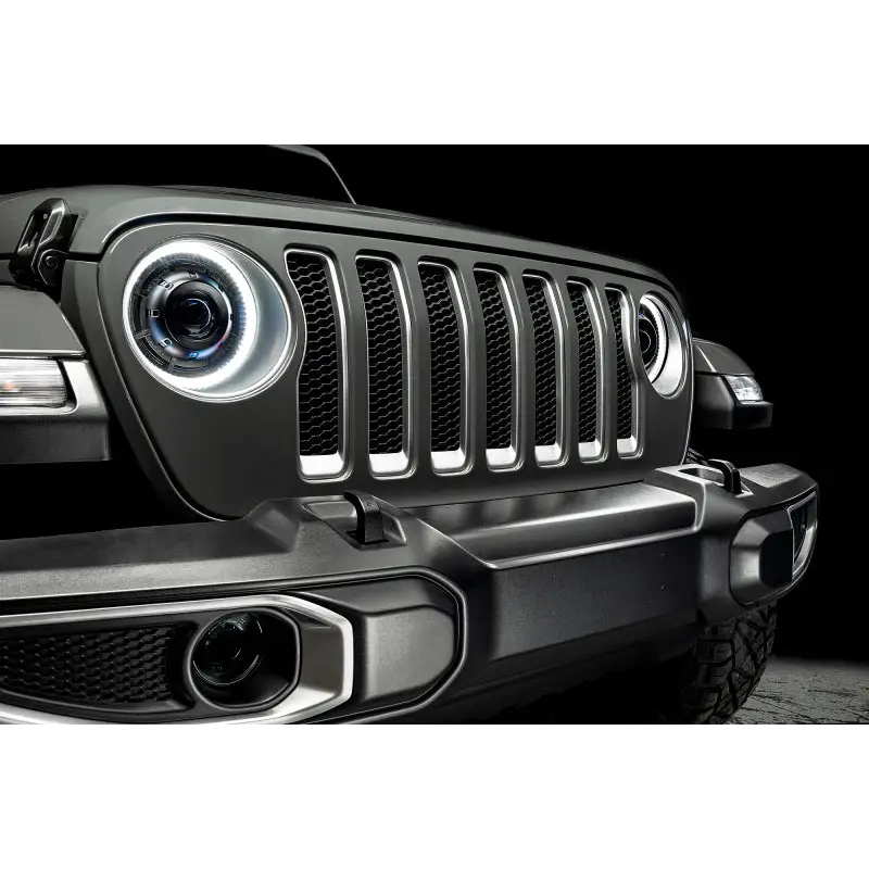 Close-up of Jeep with Oracle Oculus Bi-LED Projector Headlights - Graphite Metallic