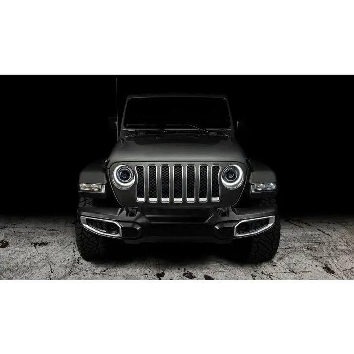 Oracle Oculus Bi-LED Projector Headlights for Jeep JL/Gladiator JT - Close up with black background