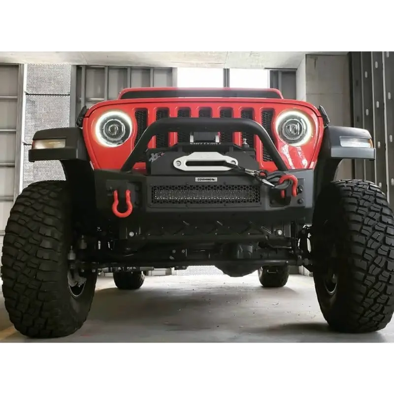 Red Jeep with Big Tire - Oracle Oculus Bi-LED Projector Headlights for Jeep JL/Gladiator JT