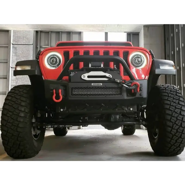 Red Jeep with Big Tire - Oracle Oculus Bi-LED Projector Headlights for Jeep JL/Gladiator JT