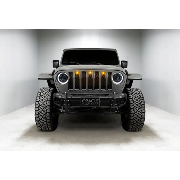 Oracle Oculus Bi-LED Projector Headlights for Jeep JL/Gladiator JT - Matte Black - 5500K - Jeep with Light