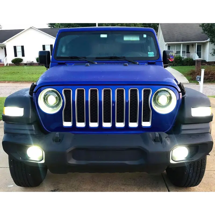 Matte black Jeep JL/Gladiator JT with white light - Oracle Oculus Bi-LED Projector Headlights