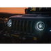 Jeep JL/Gladiator JT LED projector headlights - close up.