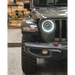 Oracle Oculus Bi-LED projector headlights for Jeep JL/Gladiator JT with LED light bar.