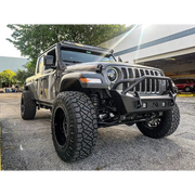 Matte black Jeep with black bumper and wheels - Oracle Oculus Bi-LED Projector Headlights for Jeep JL/Gladiator JT