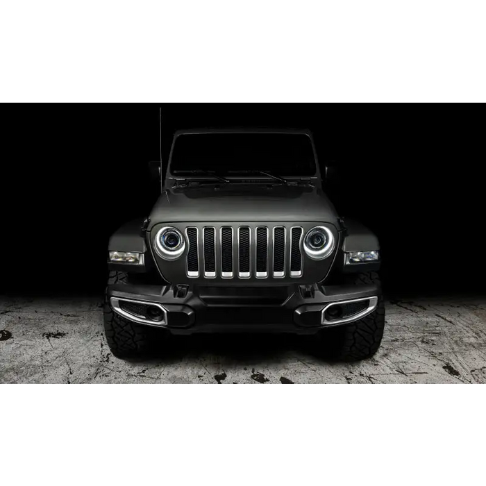 Oracle Oculus Bi-LED Projector Headlights for Jeep JL/Gladiator JT - Matte Black - Close-Up View