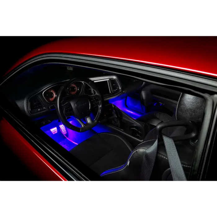 Interior of red car with blue lights - Oracle Pair 15in LED Strips Retail Pack - RGB ColorSHIFT