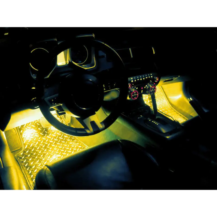 Car dashboard with yellow lights, Oracle Pair 15in LED Strips Retail Pack - RGB ColorSHIFT