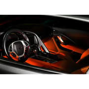 Interior of a McLaren car illuminated by flexible RGB ColorSHIFT LED strips.