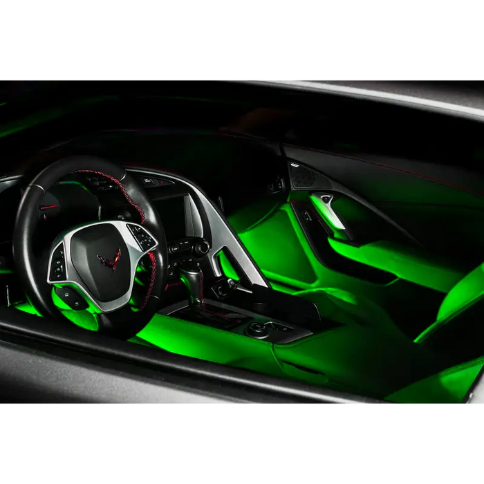 Green car interior LED flexible strip - RGB ColorSHIFT - Oracle Pair 15in LED Strips Retail Pack