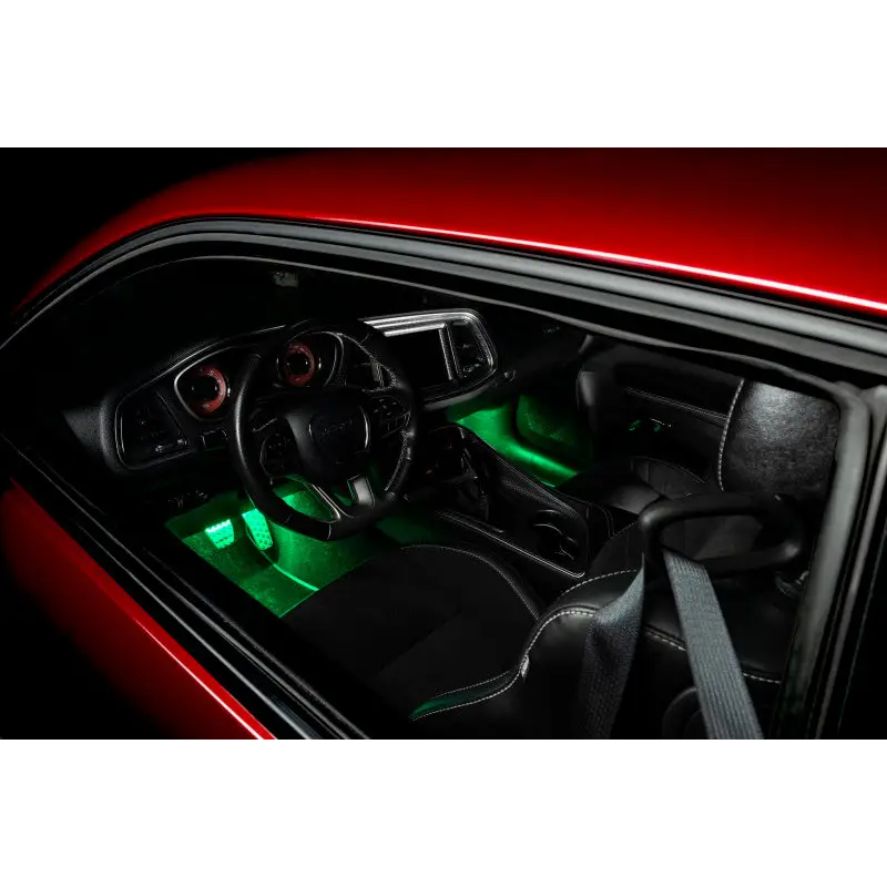 Oracle Pair 15in LED Strips Retail Pack - RGB ColorSHIFT interior of red car with green lights