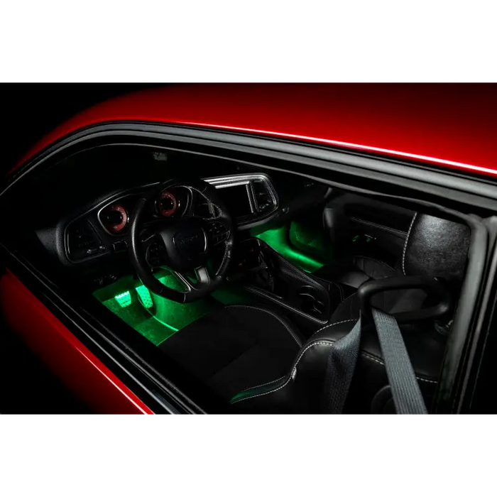 Oracle Pair 15in LED Strips Retail Pack - RGB ColorSHIFT interior of red car with green lights