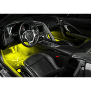 Oracle Pair 15in LED Strips Retail Pack - RGB ColorSHIFT, featuring interior of car with yellow flexible strip.