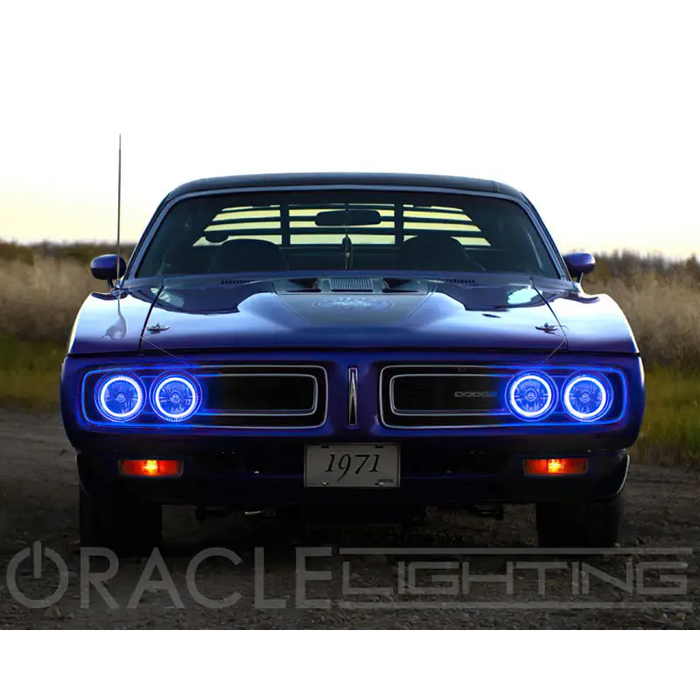 Blue headlight on Oracle Pre-Installed Lights 5.75 IN. Sealed Beam - ColorSHIFT Halo