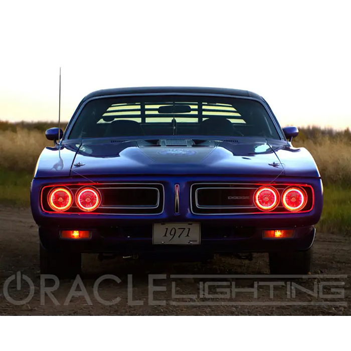 Dodge Challenger SRT with Oracle Pre-Installed Sealed Beam Halo Lights.