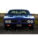 Blue Dodge Charger parked on dirt road - Oracle Pre-Installed Sealed Beam Halo Light.