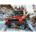 Red Jeep driving down snowy road - Oracle Pre-Installed Lights 7x6 IN. Sealed Beam with White Halo