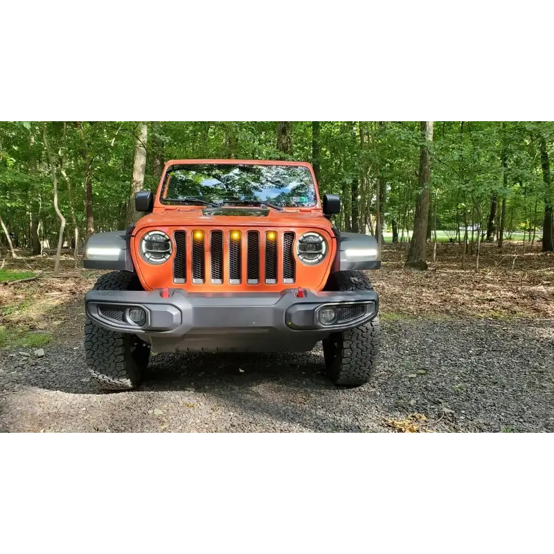 Orange bumper Jeep Gladiator JT LED grille kit - Pre runner style LED accessory