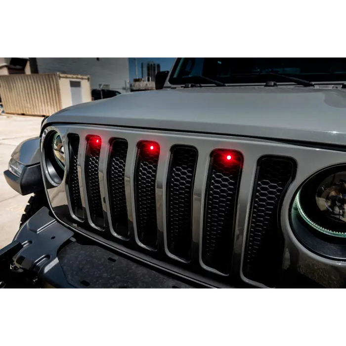 Red LED Pre-Runner Style Grille Kit for Jeep Gladiator JT - LED accessory