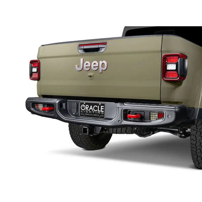 Oracle Rear Bumper LED Reverse Lights for Jeep Gladiator JT - rear view of truck’s bumper