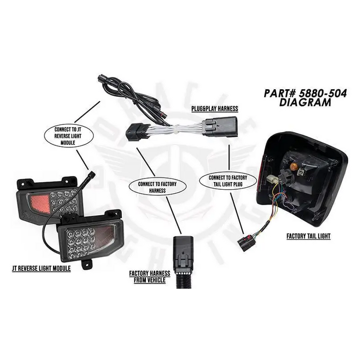 Car alarm system diagram for Oracle Rear Bumper LED Reverse Lights with 6000K Plug & Play Harness.