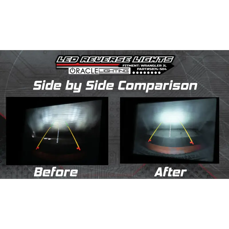 Close up of Oracle Rear Bumper LED Reverse Lights for Jeep Wrangler JL.