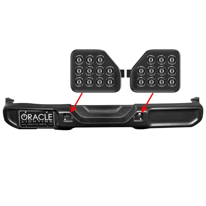 Oracle Rear Bumper LED Reverse Lights for Jeep Wrangler JL - 6000K: Close up of car with front lights