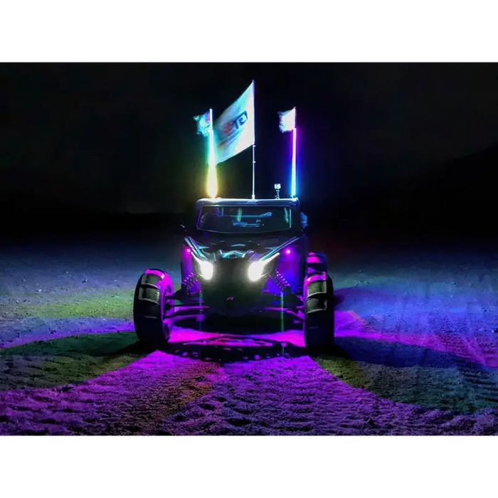 Oracle Off-Road 4ft LED Whip - ColorSHIFT on jeep wrangler with flag