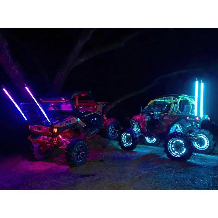 Oracle Off-Road 4ft LED Whip - ColorSHIFT for Jeep Wrangler with two ATVs and light saber