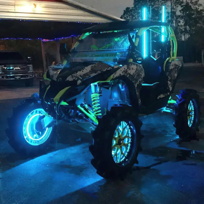 Black and yellow ATV with LED whip from Oracle Off-Road - ColorSHIFT.