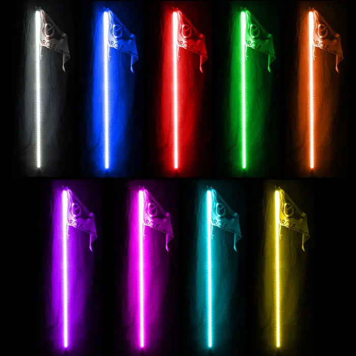 ’Four multicolored LED whips for Jeep Wrangler - Oracle Off-Road LED Whip ColorSHIFT’