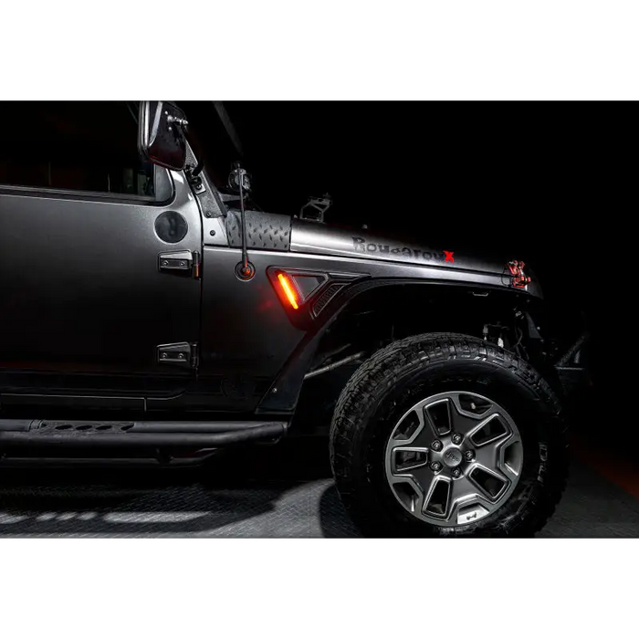 Black Jeep Wrangler JK with Sidetrack LED System Tire Cover