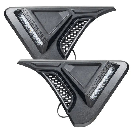 Pair of Oracle Sidetrack LED lights for Jeep Wrangler JK, front and rear view.