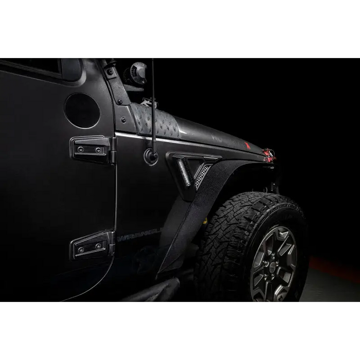 Black Jeep Wrangler JK Oracle Sidetrack LED System with Tire Cover