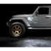 Oracle Sidetrack LED System for Jeep Wrangler JL/ Gladiator JT with white jeep and gold wheels against black background.