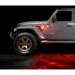 Oracle Sidetrack LED System for Jeep Wrangler JL/Gladiator JT - White Jeep with Gold Wheels on Black Background.