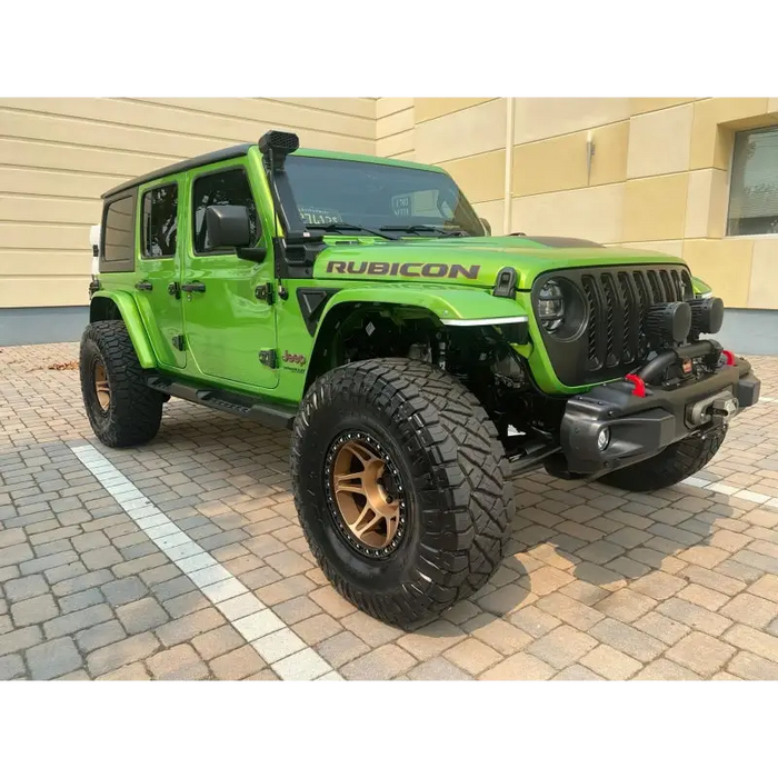 Green Jeep Wrangler with Sidetrack LED System from Oracle