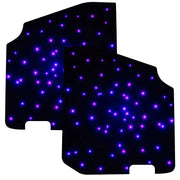 2pcs car floor mats with blue leds for Toyota, displayed in Oracle StarLINER Fiber Optic Hardtop Headliner for Wrangler JL/Gladiator JT -