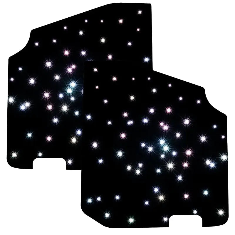 Glow car mats displayed in Oracle StarLINER Fiber Optic Hardtop Headliner for Wrangler JL/Gladiator JT - ColorSHIFT