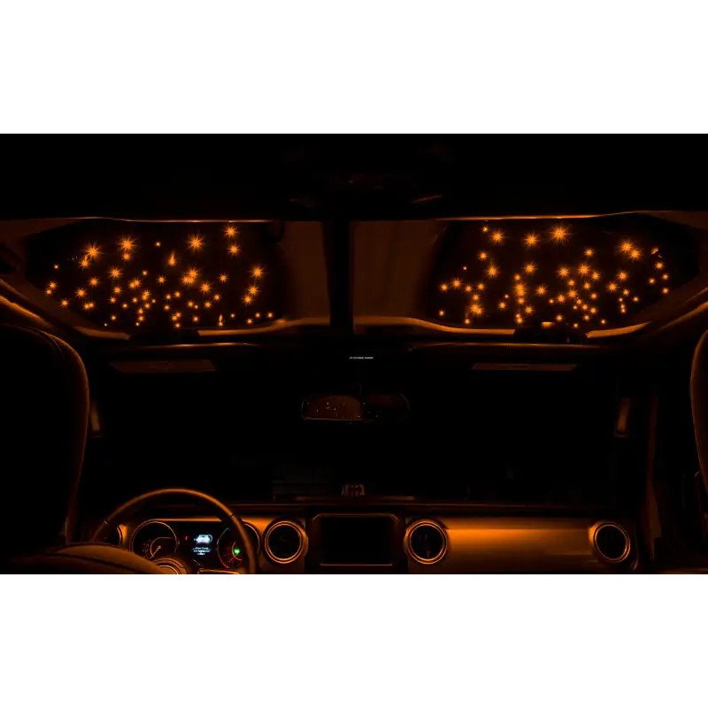 Interior of car with lights on - Oracle StarLINER Fiber Optic Hardtop Headliner for Wrangler JL/Gladiator JT - ColorSHIFT