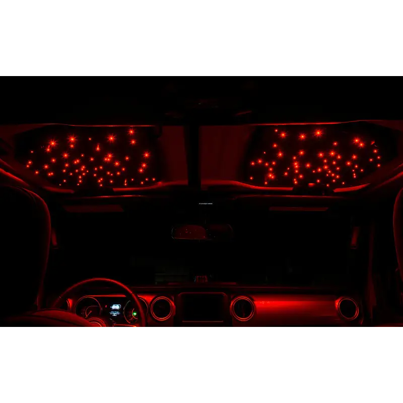 Oracle StarLINER Fiber Optic Hardtop Headliner with red dashboard lights