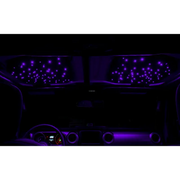 Interior of the car with purple fiber optic lights - Oracle StarLINER Fiber Optic Hardtop Headliner for Wrangler JL/Gladiator JT - ColorSHIFT.